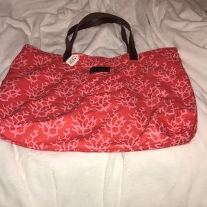 Red coral beach bag